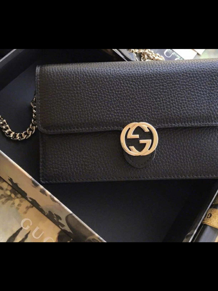 Trænge ind lager Bungalow Gucci Wallet On Chain ( Black ) | QX Glamour
