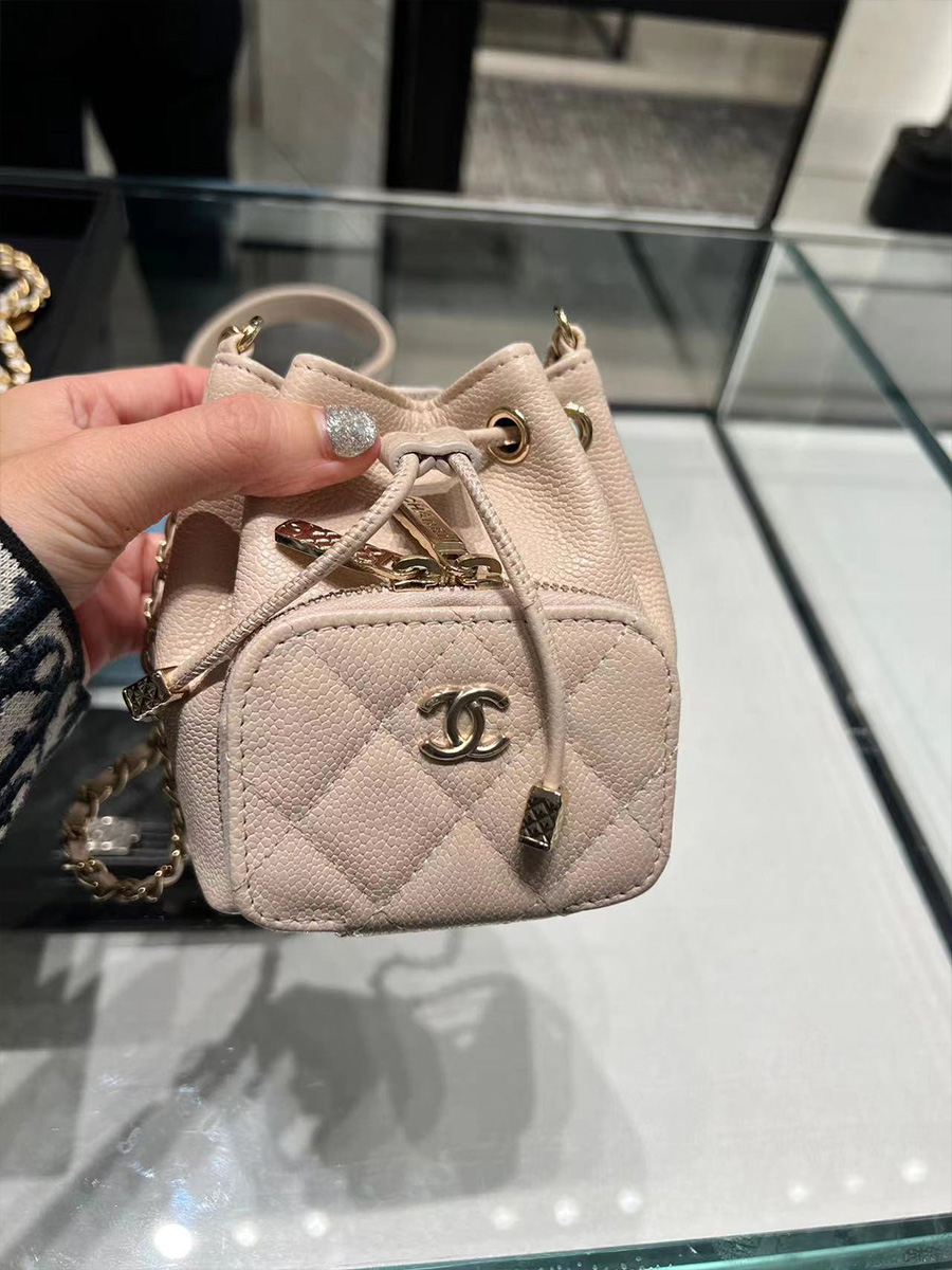 Below Retail Chanel SS22 Denim Mini Bucket Bag